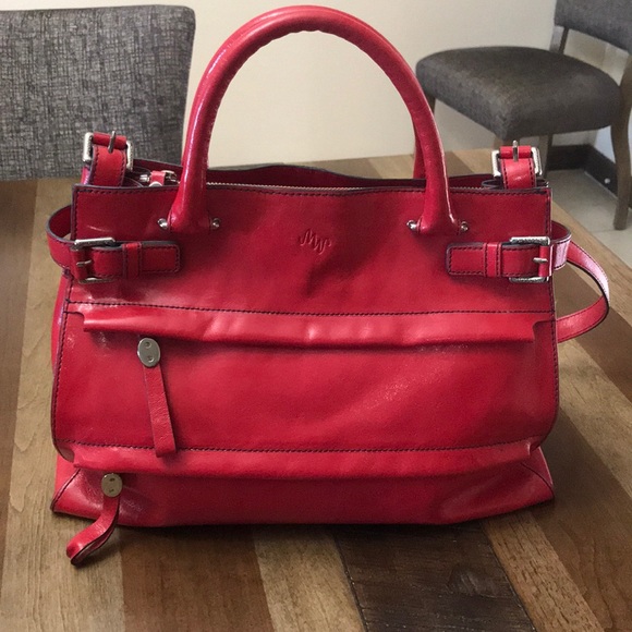 Monsac Handbags - Monsac Red leather handbag with long strap